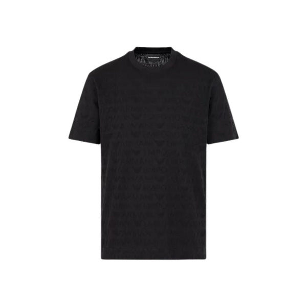 Emporio Armani T-Shirt T-shirt Uomo con logo jacquard all over Nero - Francavilla Moda